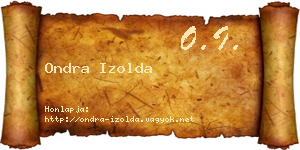 Ondra Izolda névjegykártya